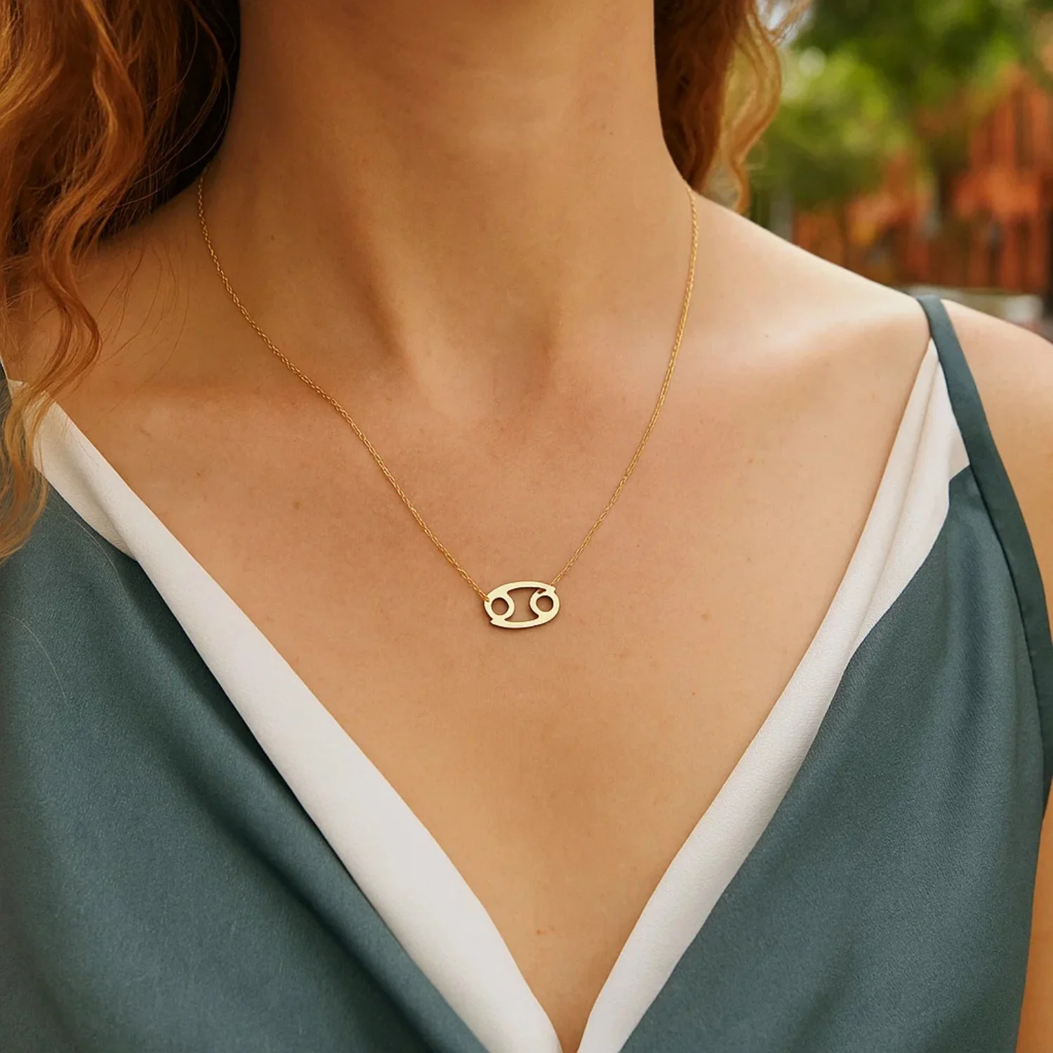 14K Yellow Gold Cancer Necklace - Image 15