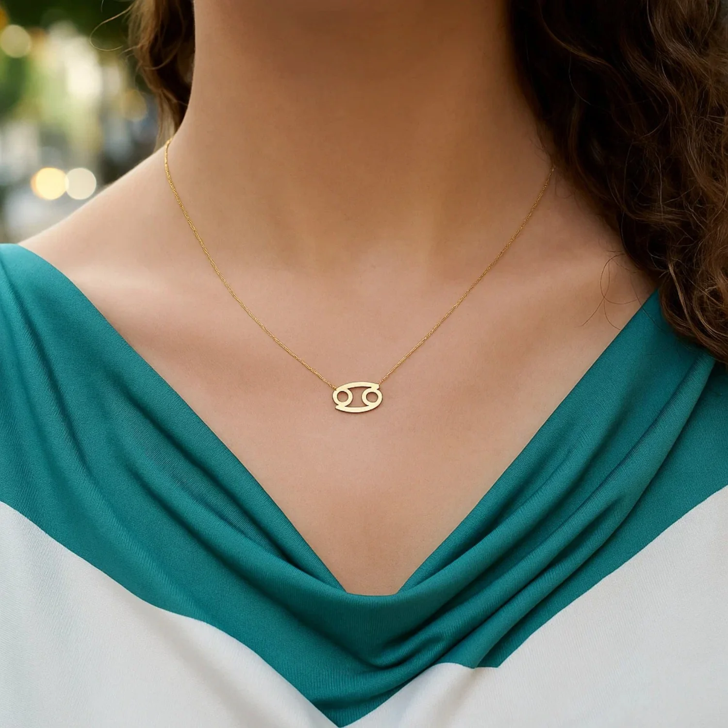 14K Yellow Gold Cancer Necklace - Image 16
