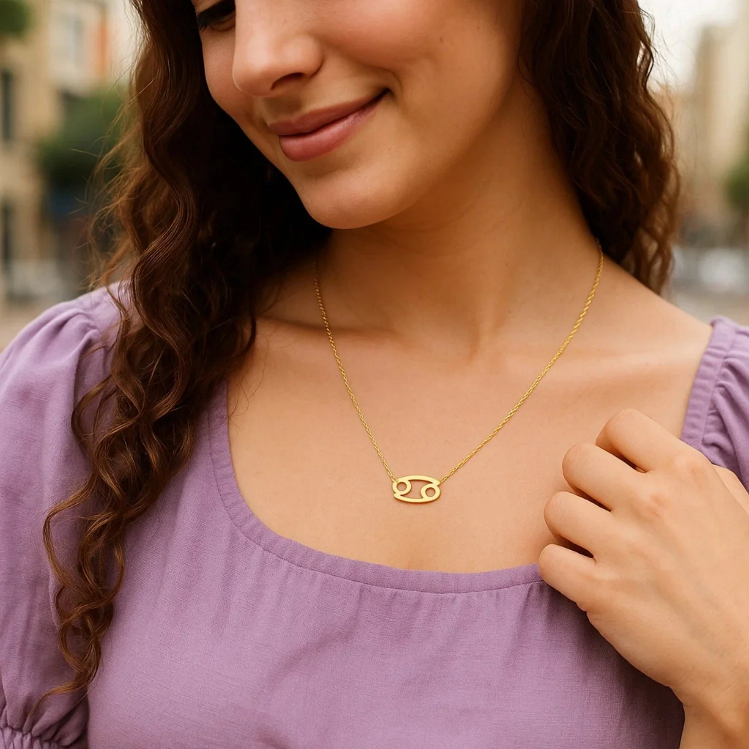 14K Yellow Gold Cancer Necklace - Image 18