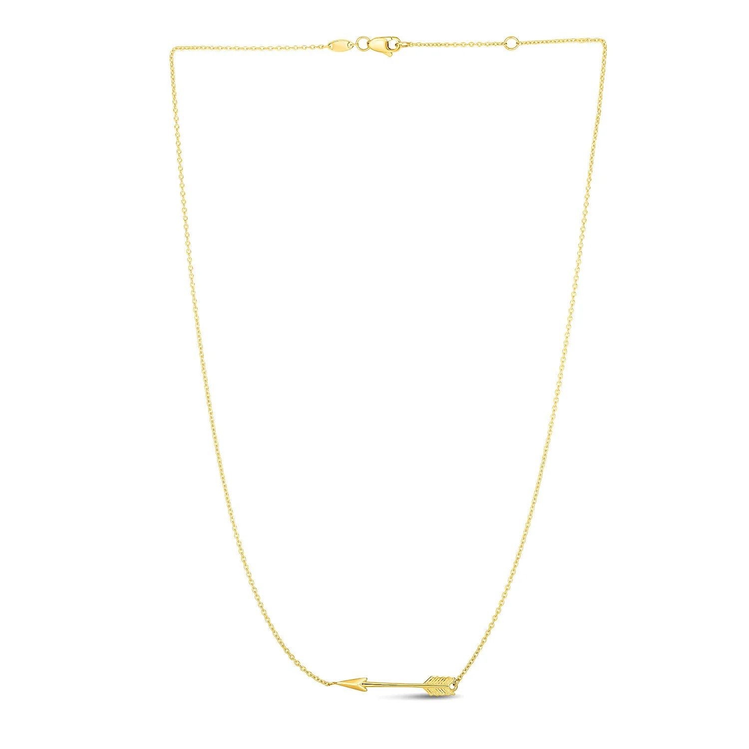 14k Yellow Gold Chain Necklace with Horizontal Arrow Pendant - Image 4