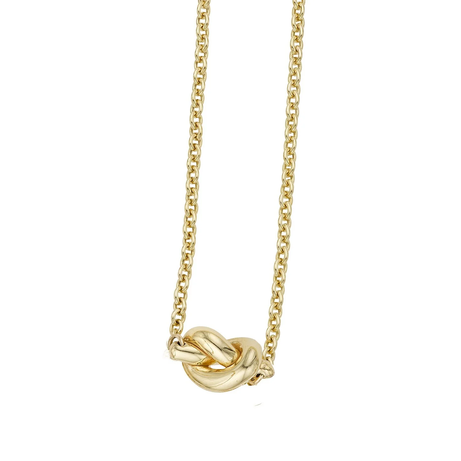 14k Yellow Gold Chain Necklace with Polished Knot - Image 10
