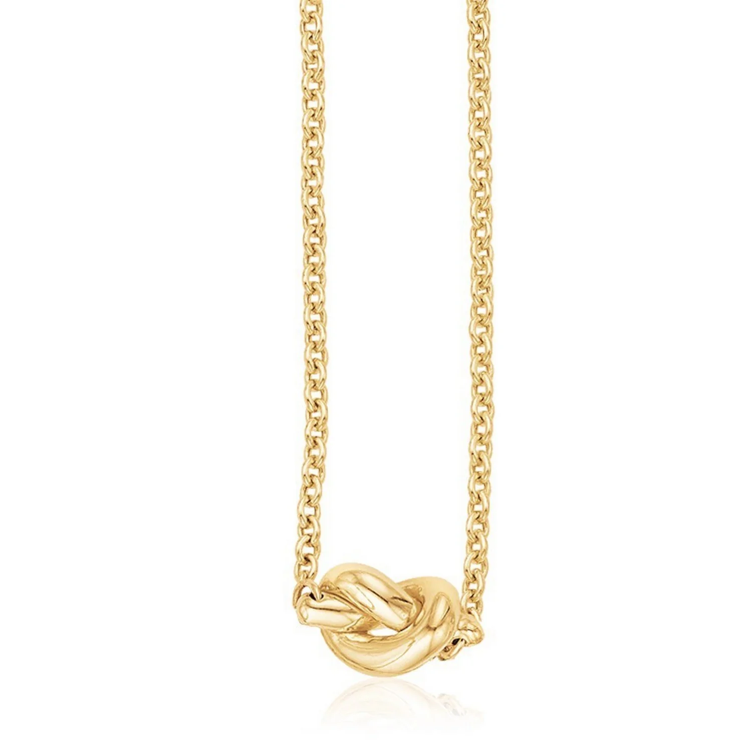 14k Yellow Gold Chain Necklace with Polished Knot - Image 14