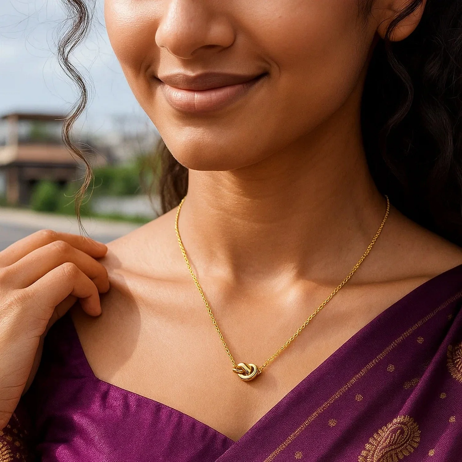 14k Yellow Gold Chain Necklace with Polished Knot - Image 23