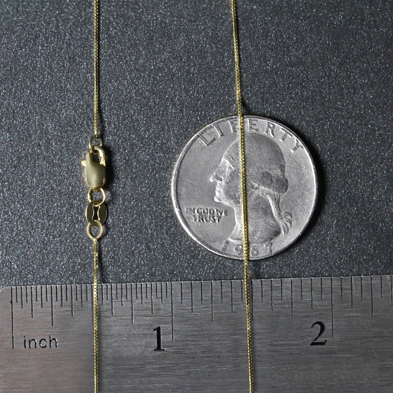 14k Yellow Gold Classic Box Chain 0.45mm - Image 7