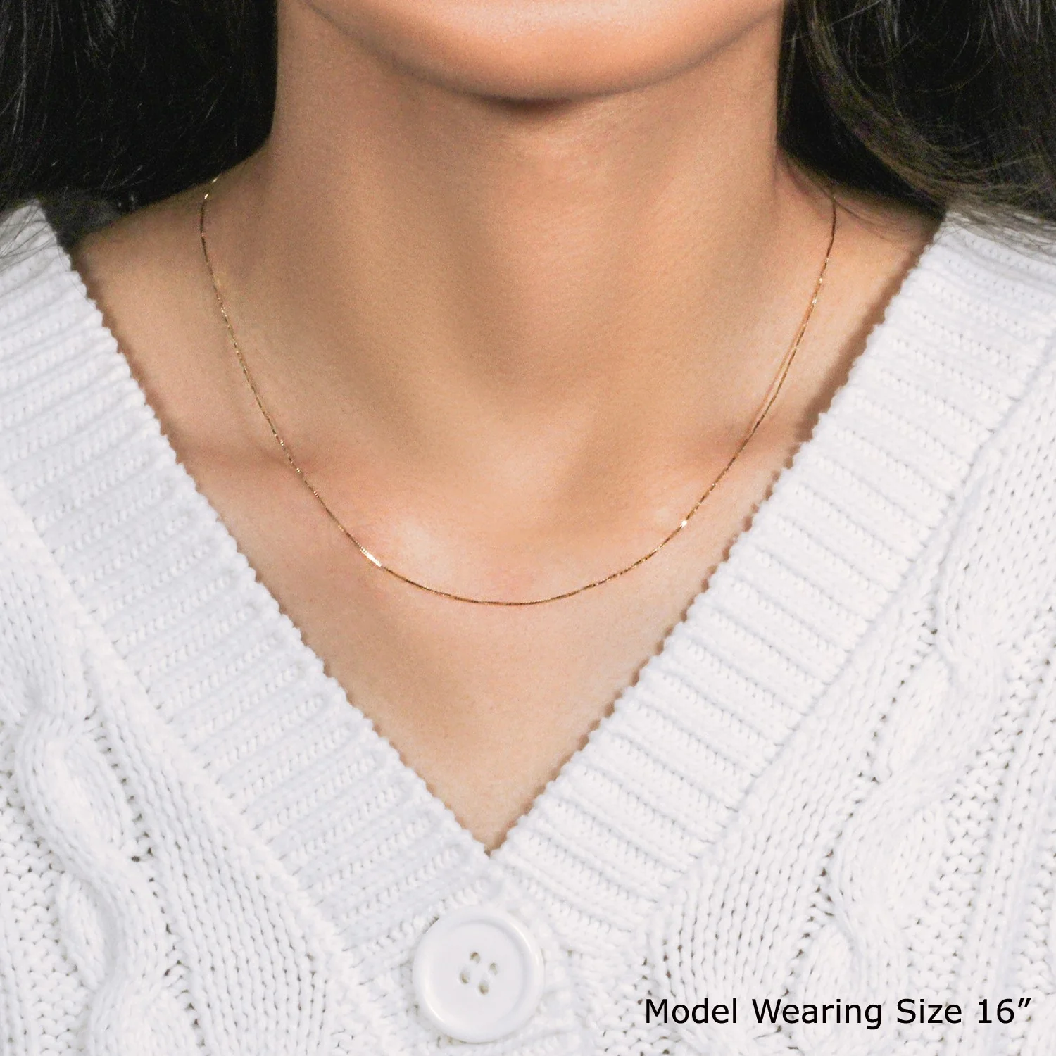 14k Yellow Gold Classic Box Chain 0.45mm - Image 9