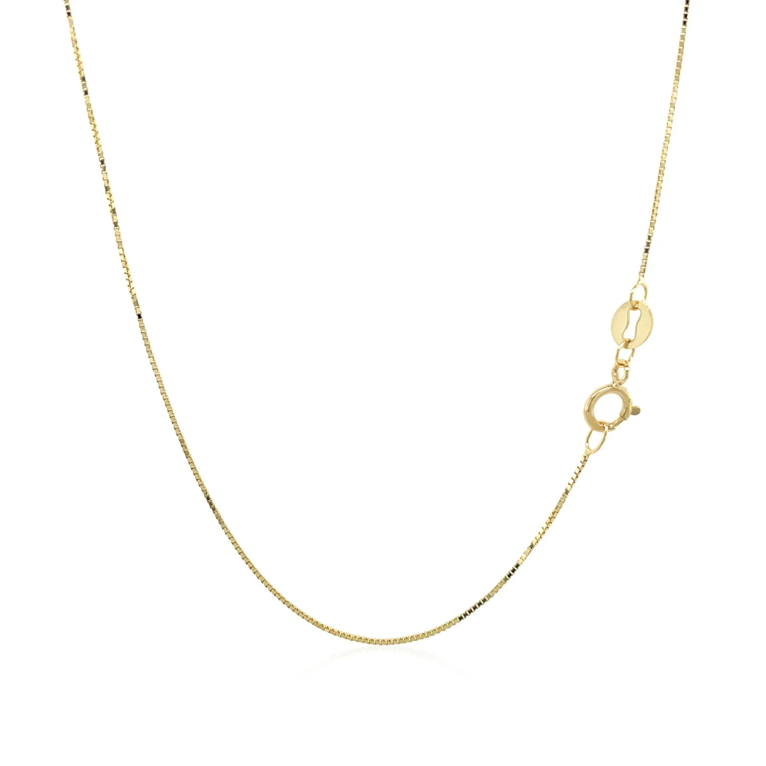 14k Yellow Gold Classic Box Chain 0.6mm - Image 3