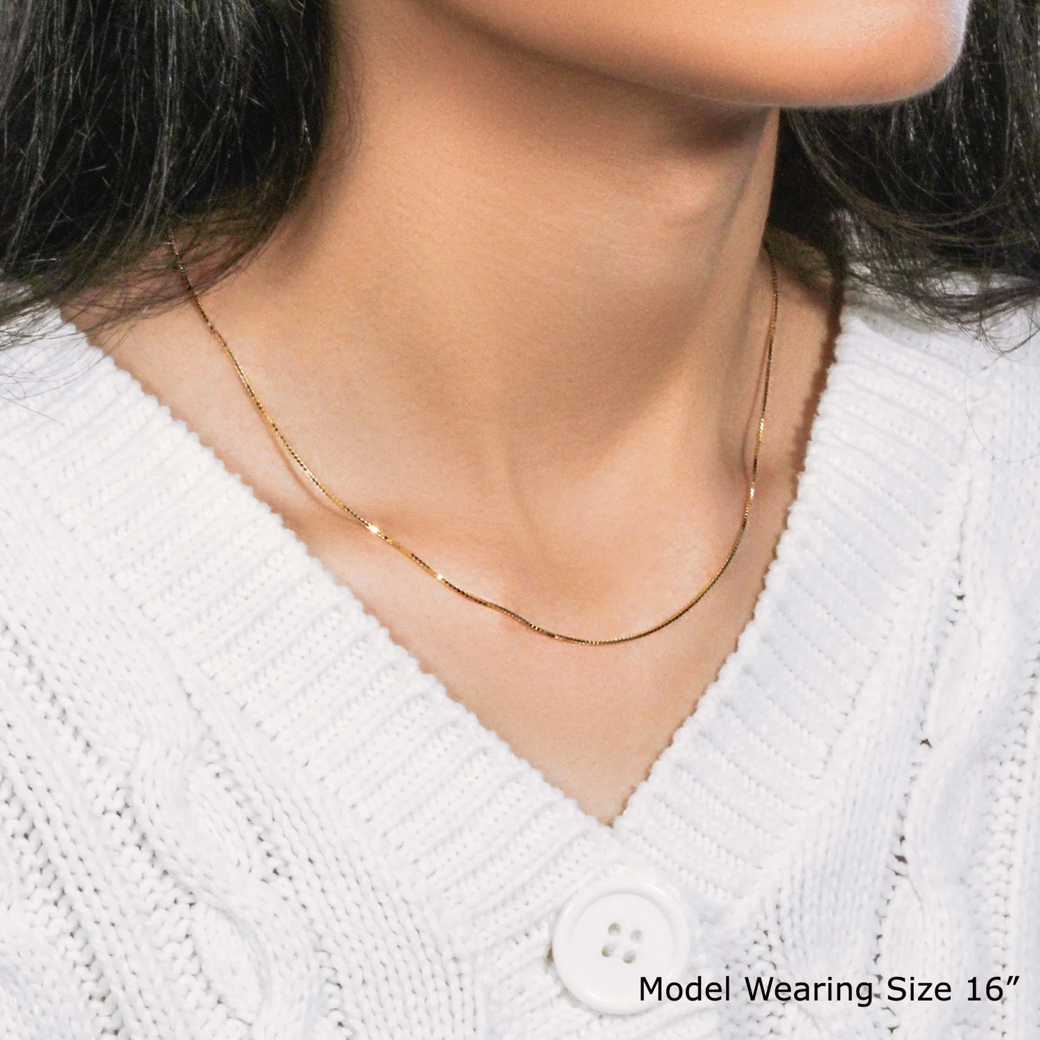 14k Yellow Gold Classic Box Chain 0.8mm - Image 10