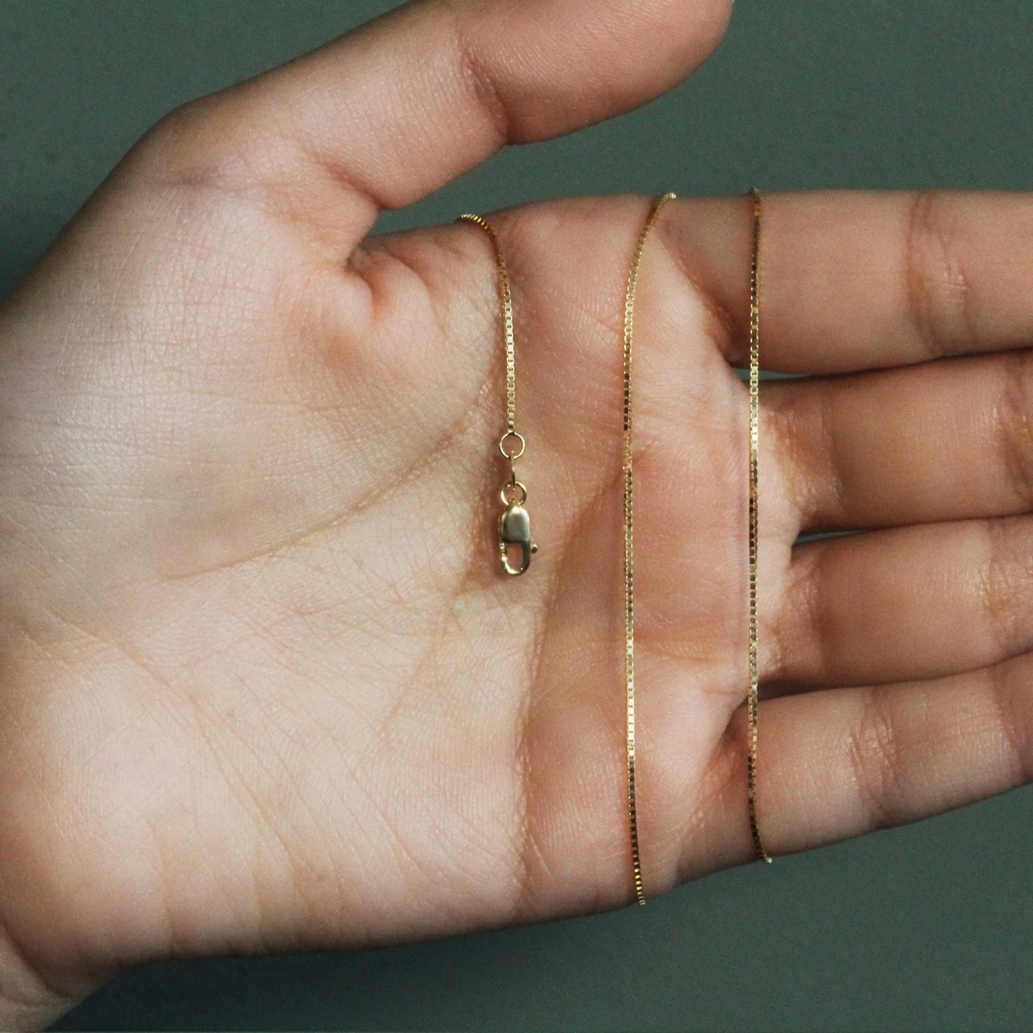 14k Yellow Gold Classic Box Chain 0.8mm - Image 8