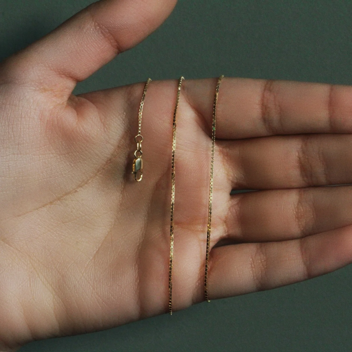 14k Yellow Gold Classic Box Chain 1.0mm - Image 8