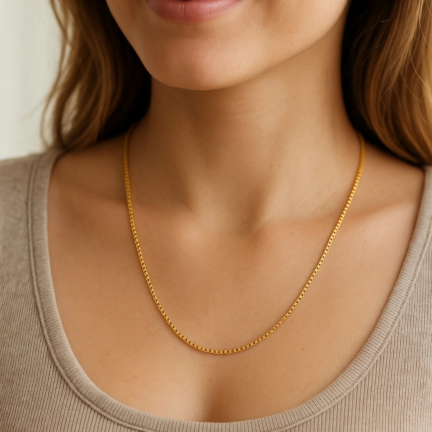 14k Yellow Gold Classic Box Chain 1.1mm - Image 12