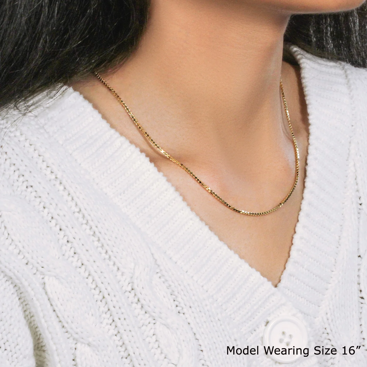 14k Yellow Gold Classic Box Chain 1.4mm - Image 10