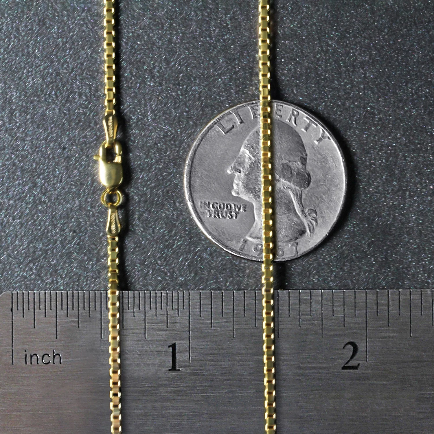 14k Yellow Gold Classic Box Chain 1.4mm - Image 7