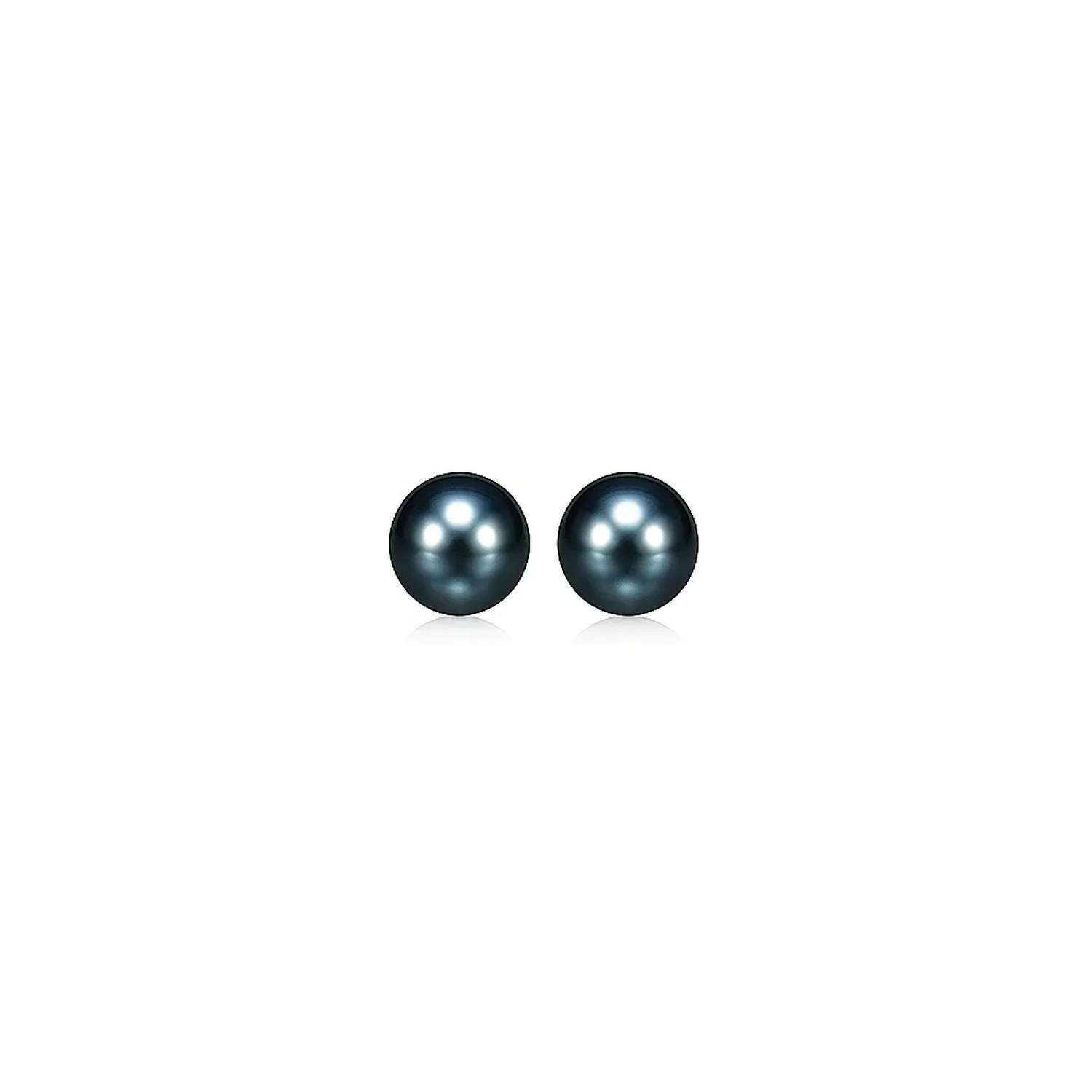 14k Yellow Gold Cultured Black Pearl Stud Earrings (6.0 mm)