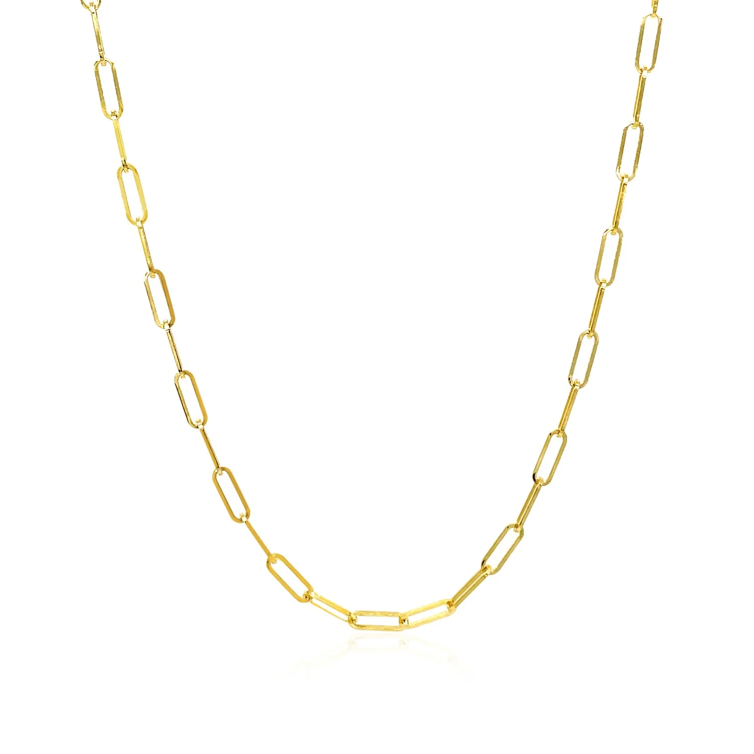 14K Yellow Gold Delicate Paperclip Chain (2.1mm) - Image 10