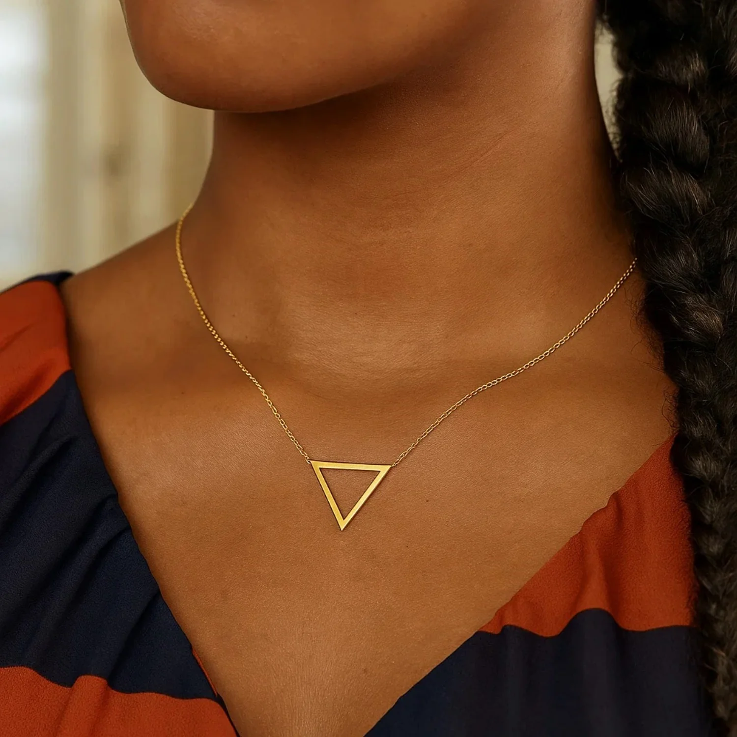 14k Yellow Gold Delta Symbol Chain Necklace - Image 14