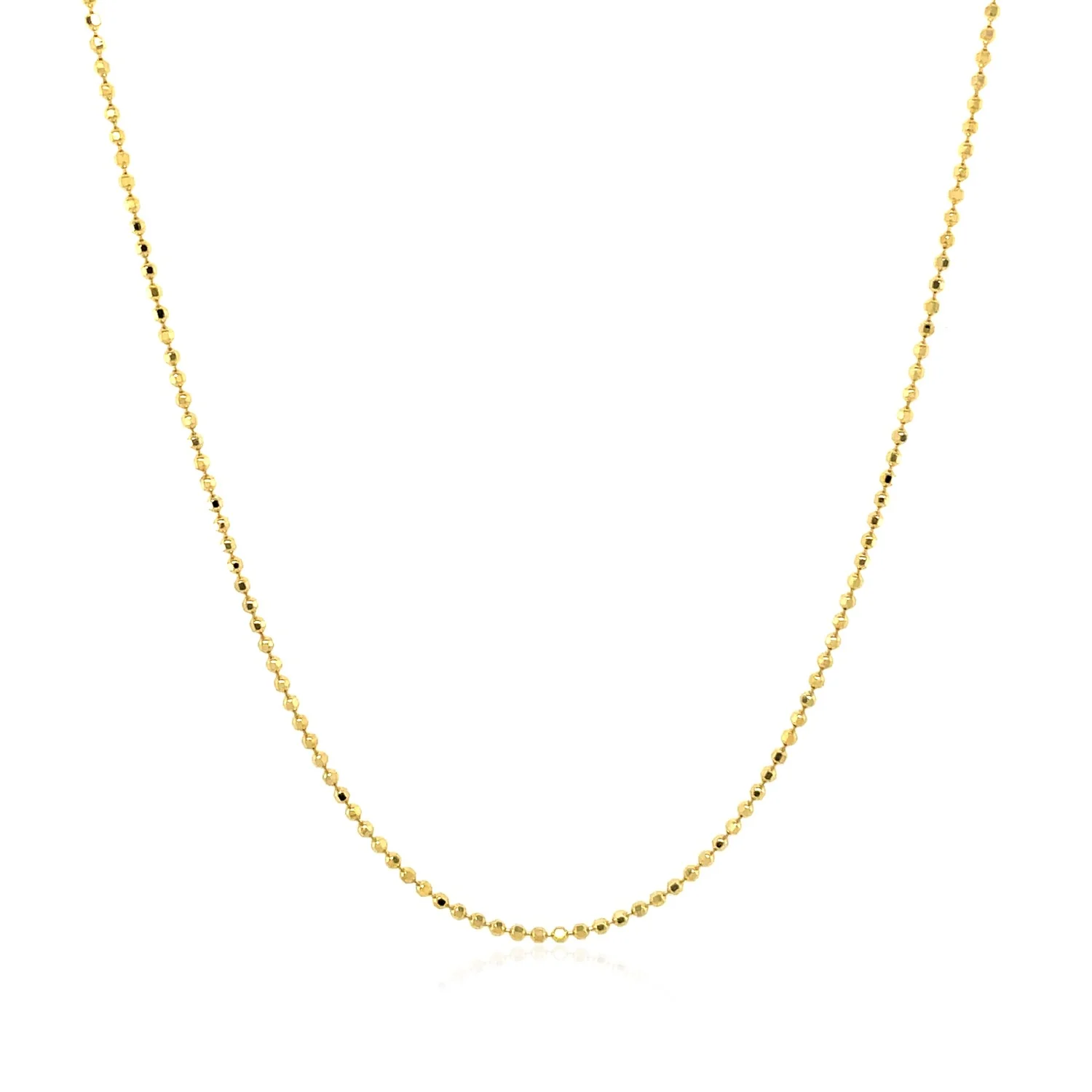 14k Yellow Gold Diamond Cut Bead Chain 1.0mm - Image 3