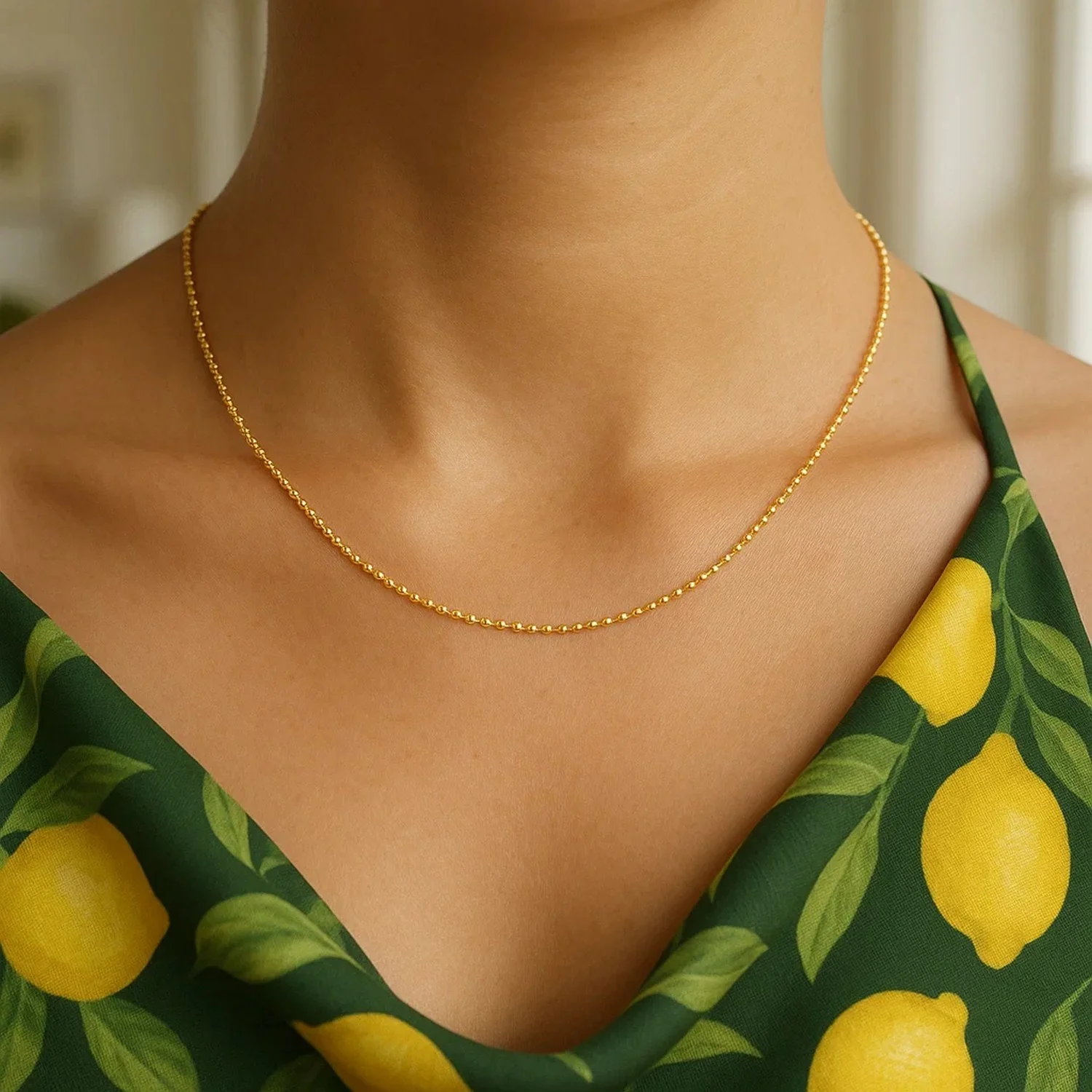 14k Yellow Gold Diamond-Cut Bead Chain 1.0mm - Image 29