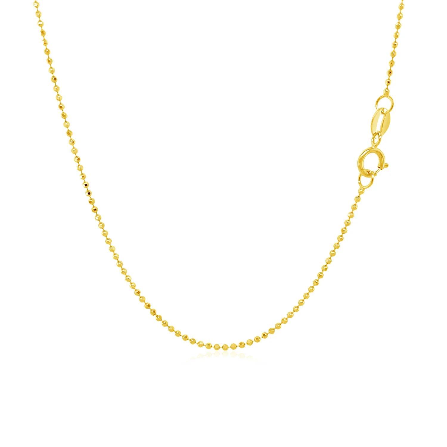 14k Yellow Gold Diamond-Cut Bead Chain 1.0mm - Image 6
