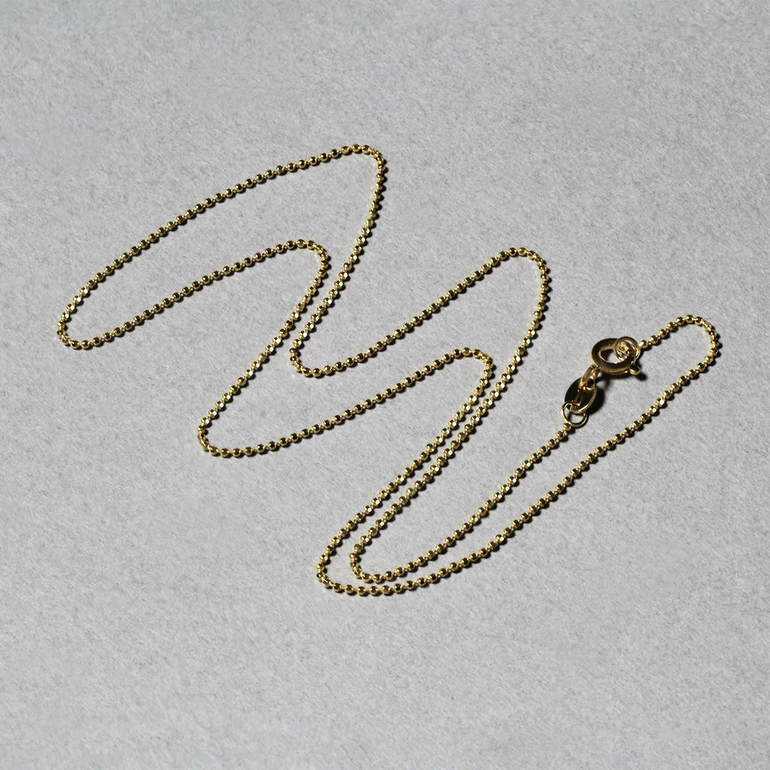 14k Yellow Gold Diamond-Cut Bead Chain 1.0mm - Image 9