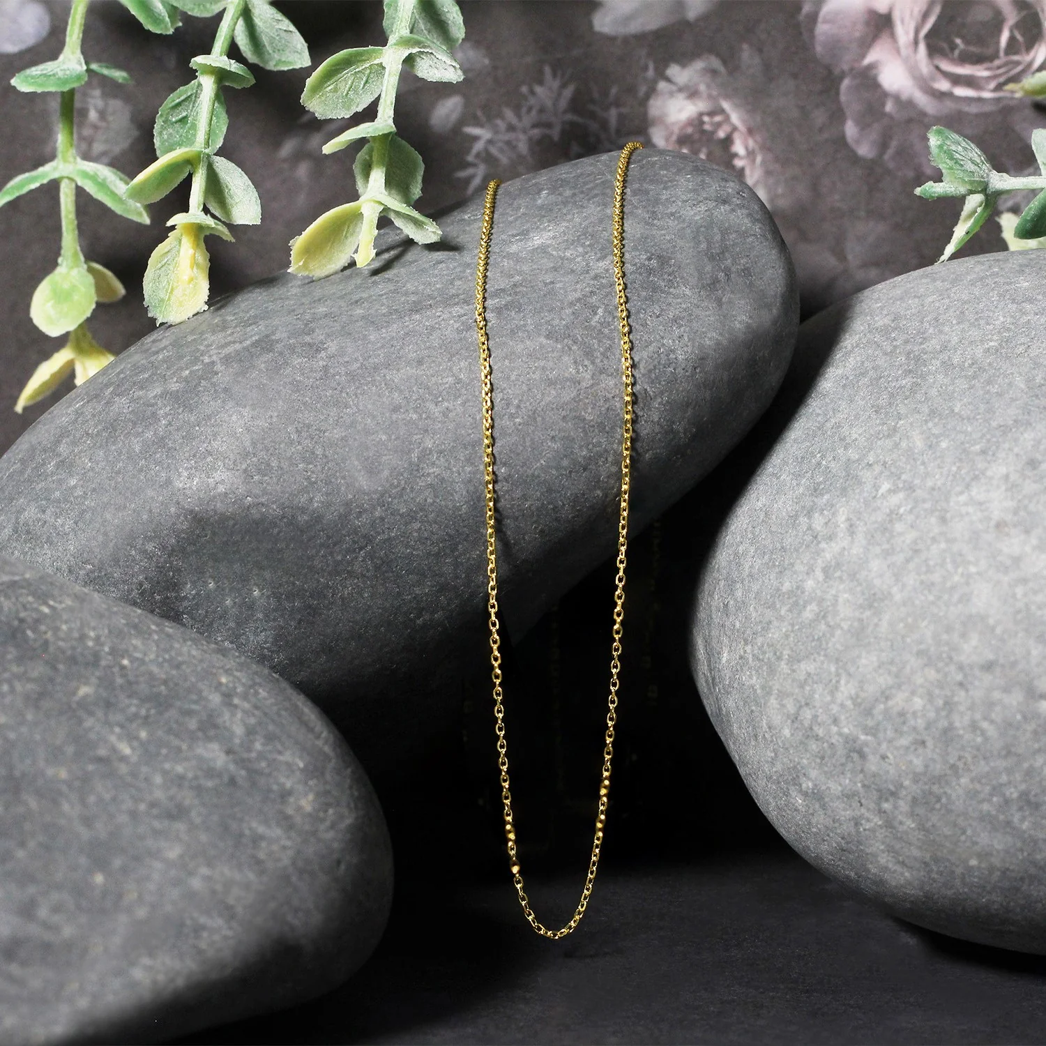 14k Yellow Gold Diamond Cut Cable Link Chain 0.8mm - Image 4