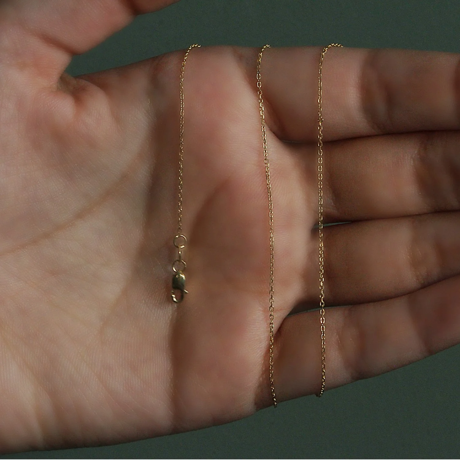 14k Yellow Gold Diamond Cut Cable Link Chain 0.8mm - Image 7