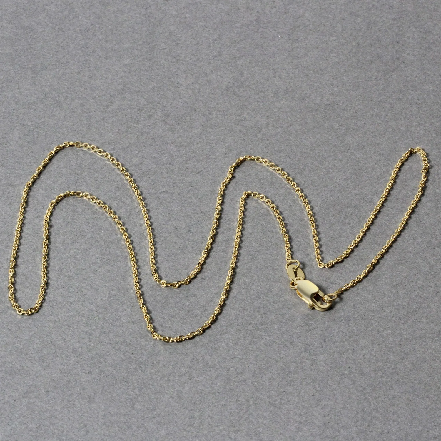 14k Yellow Gold Diamond Cut Cable Link Chain 1.1mm - Image 10