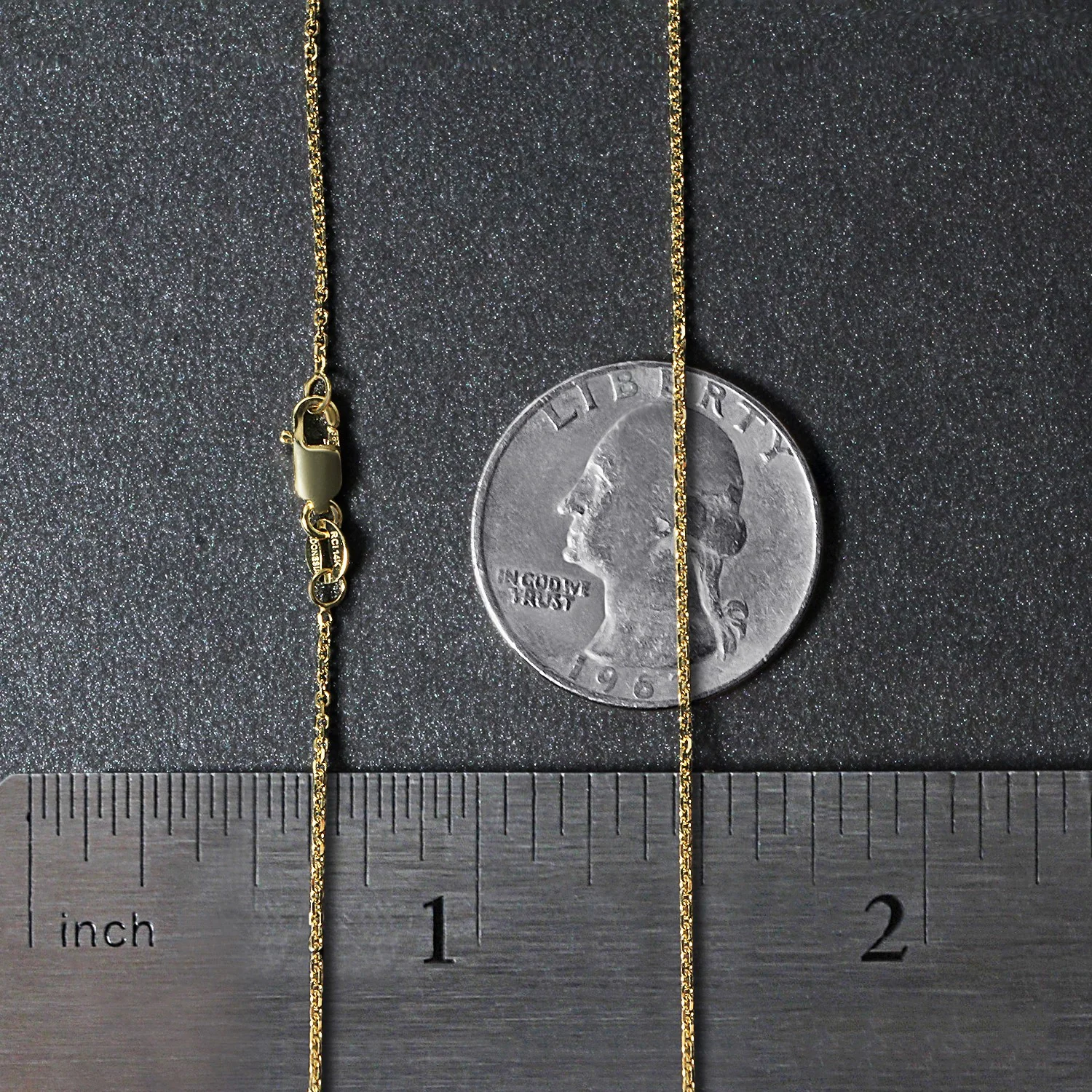 14k Yellow Gold Diamond Cut Cable Link Chain 1.1mm - Image 14