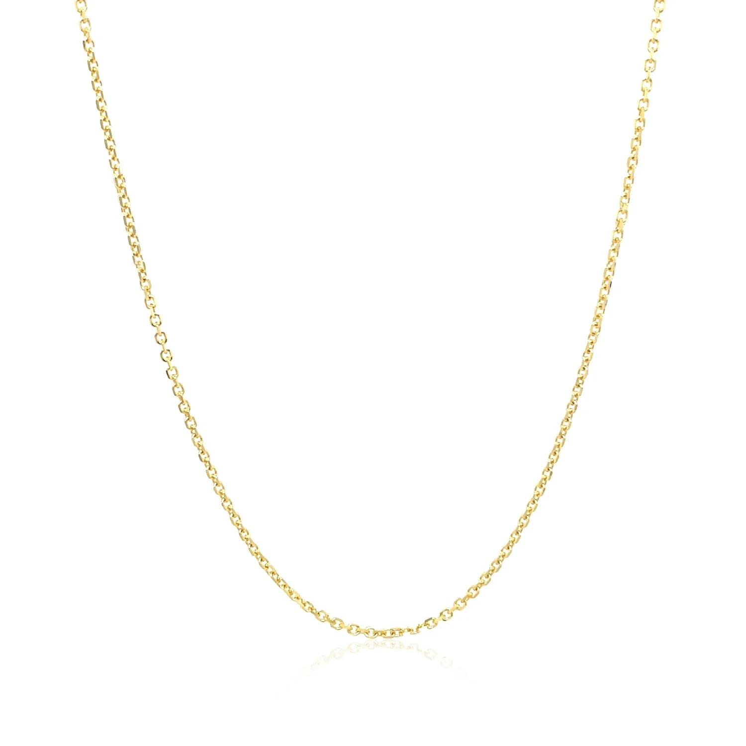 14k Yellow Gold Diamond Cut Cable Link Chain 1.1mm - Image 4