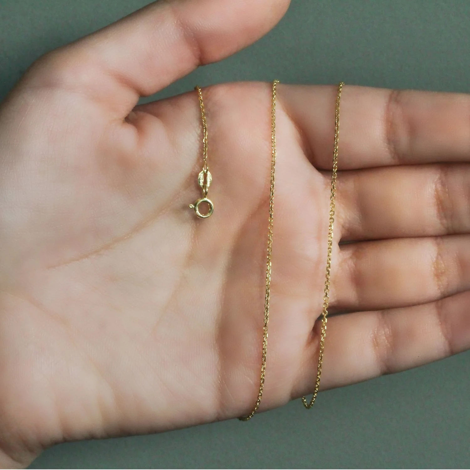 14k Yellow Gold Diamond Cut Cable Link Chain 1.1mm - Image 7