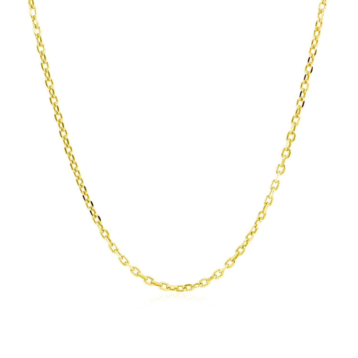 14k Yellow Gold Diamond Cut Cable Link Chain 1.5mm - Image 2