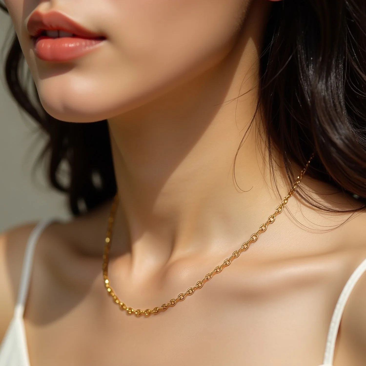 14k Yellow Gold Diamond Cut Cable Link Chain 1.5mm - Image 5