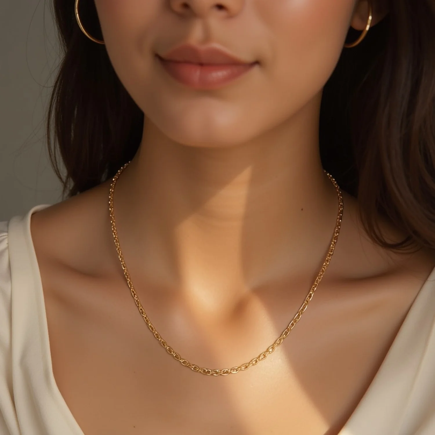 14k Yellow Gold Diamond Cut Cable Link Chain 1.8mm - Image 5