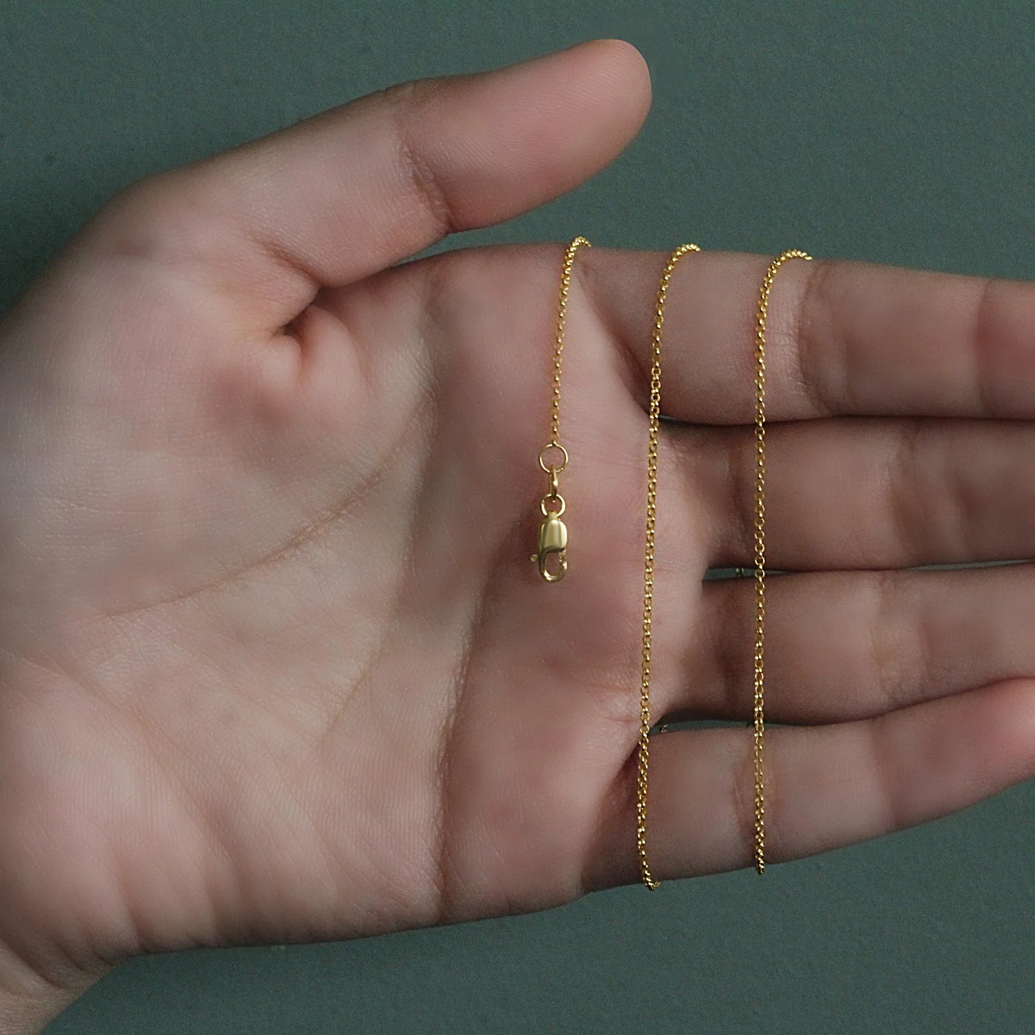 14k Yellow Gold Diamond Cut Rolo Chain 1.1mm - Image 24