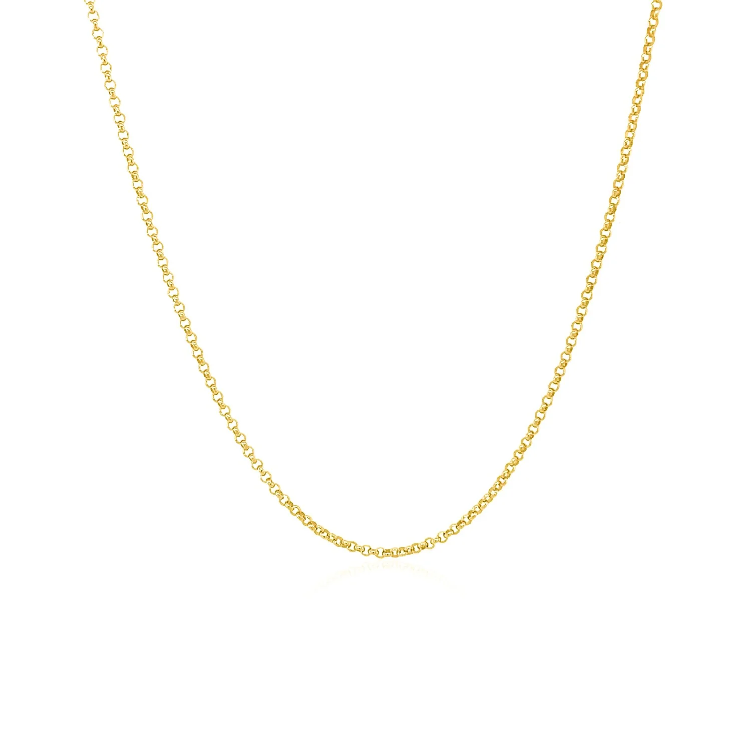 14k Yellow Gold Diamond Cut Rolo Chain 1.1mm - Image 9