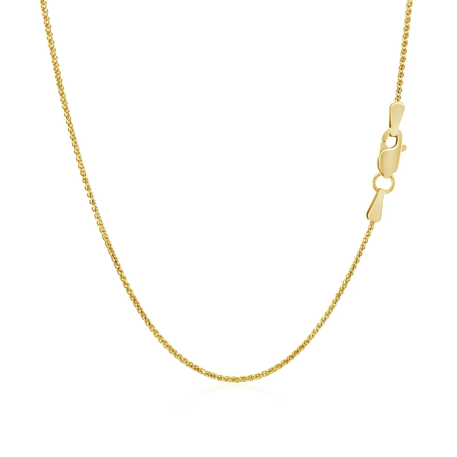 14k Yellow Gold Diamond Cut Round Wheat Chain 1.0mm - Image 11