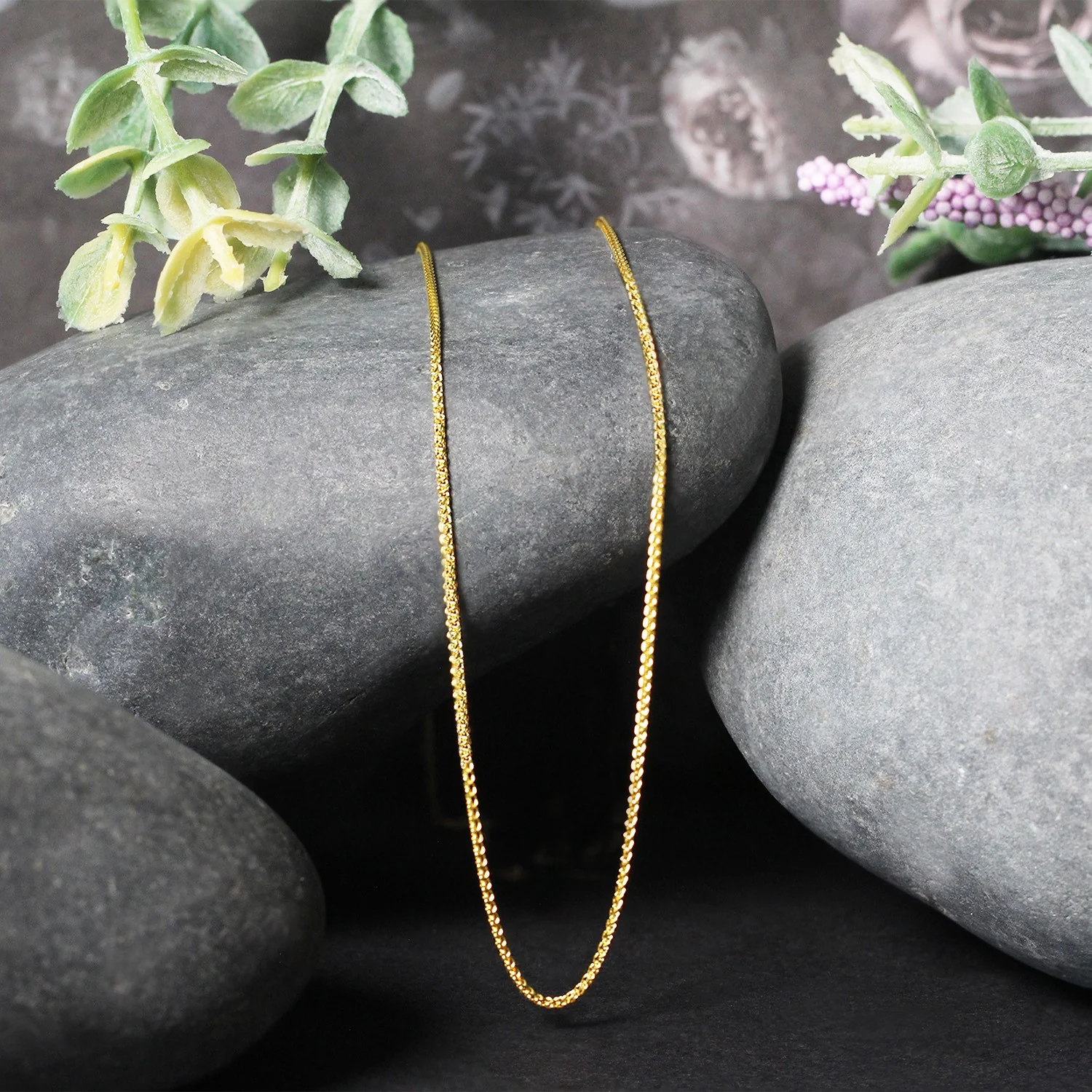 14k Yellow Gold Diamond Cut Round Wheat Chain 1.0mm - Image 16