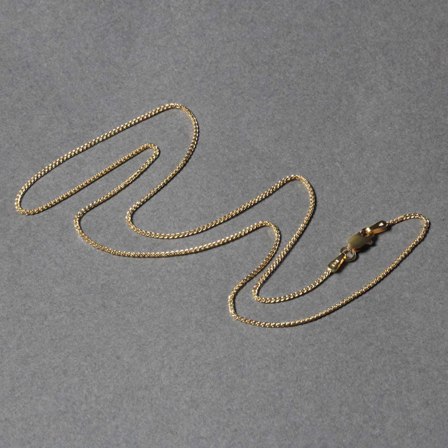 14k Yellow Gold Diamond Cut Round Wheat Chain 1.0mm - Image 23
