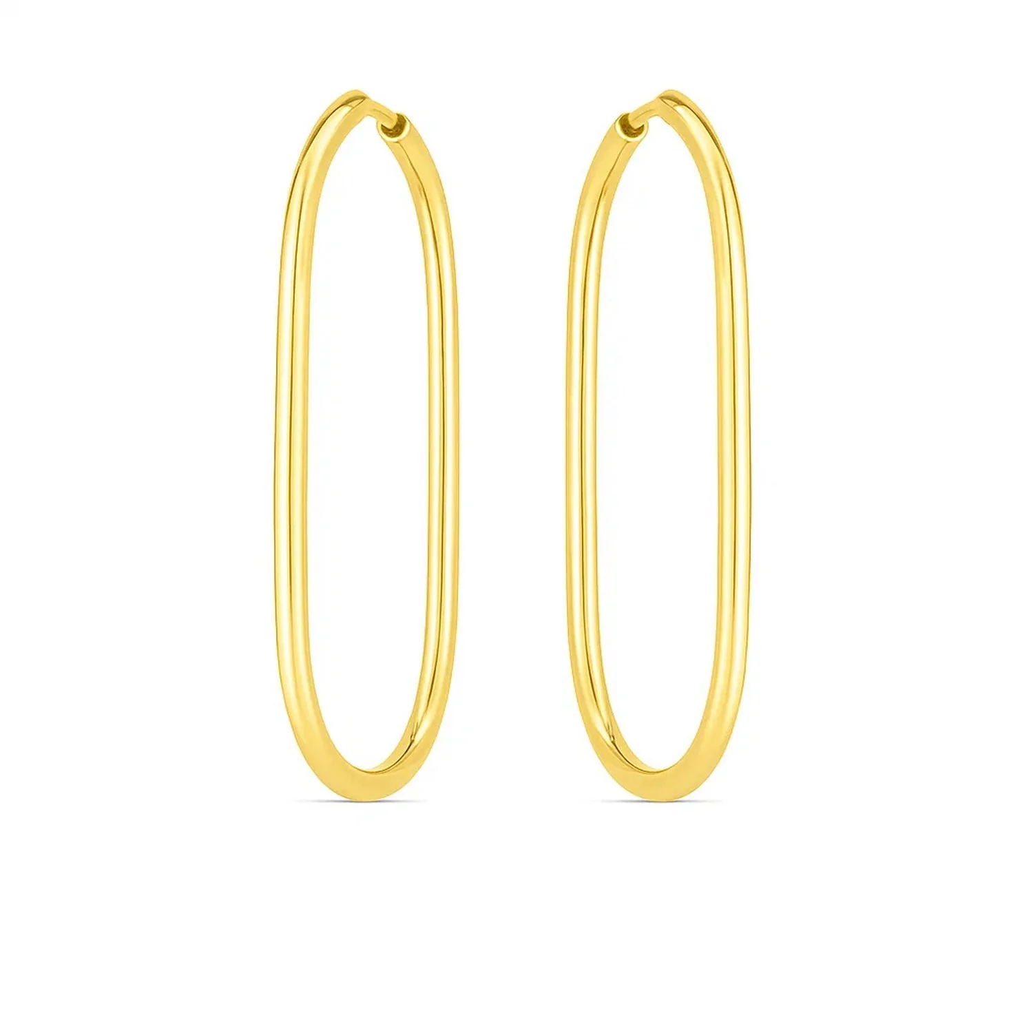 14k Yellow Gold Endless Large Paperclip Hoop Earrings - Image 2