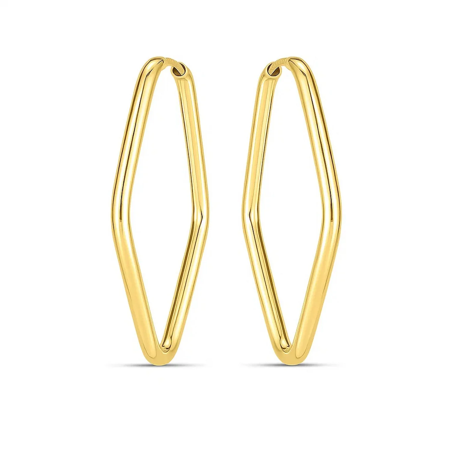 14k Yellow Gold Endless Marquise Hoops - Image 2