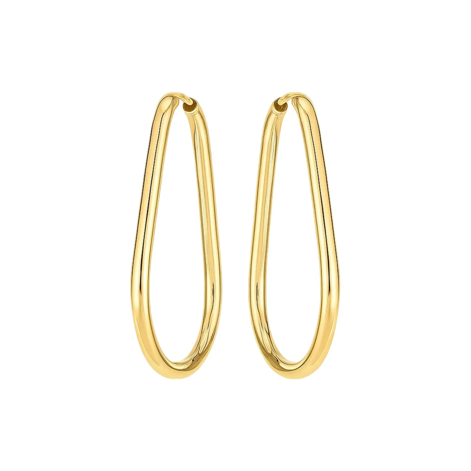 14k Yellow Gold Endless Pear Hoop Earrings - Image 2