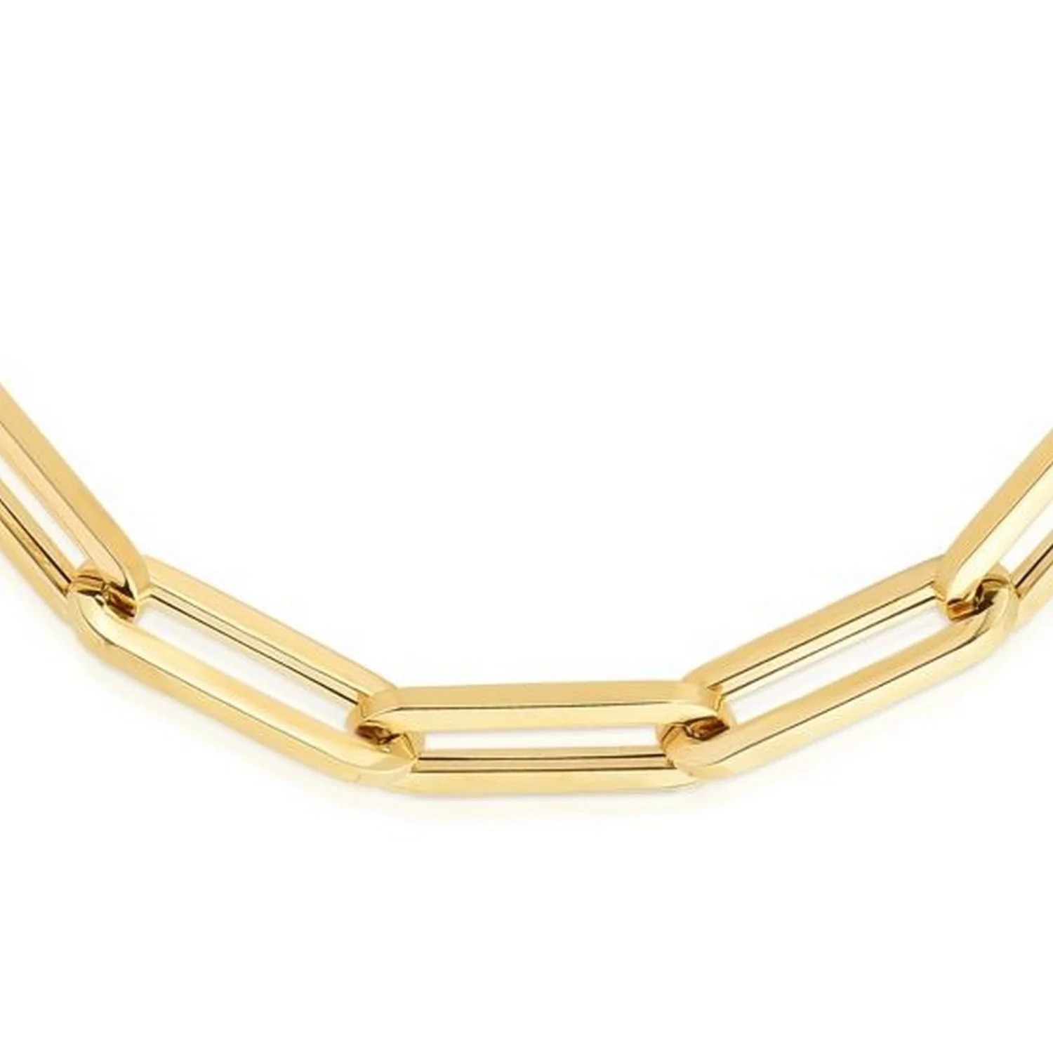 14K Yellow Gold Extra Wide Paperclip Chain Bracelet - Image 4