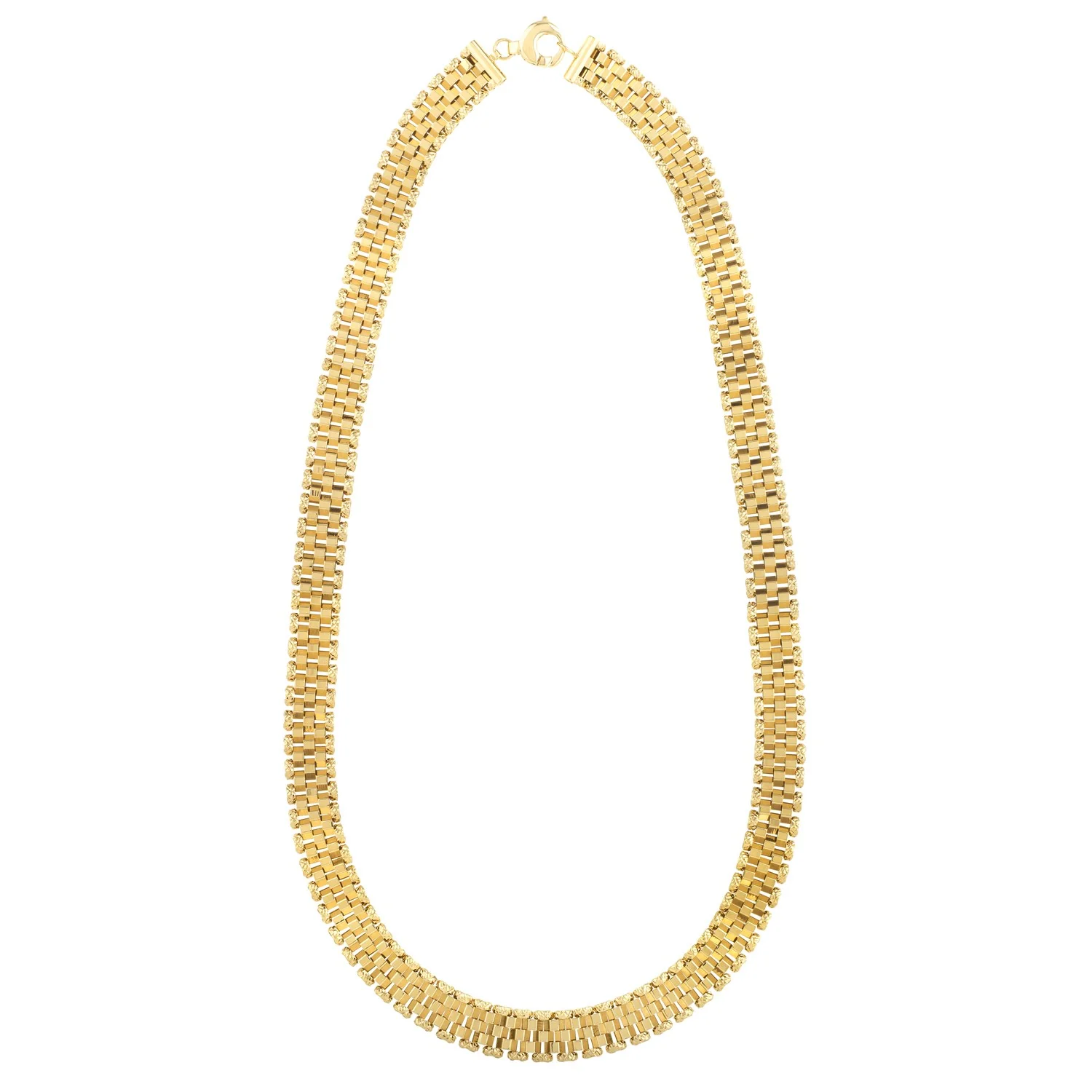 14k Yellow Gold Faceted Panther Link Chain Necklace - Image 7