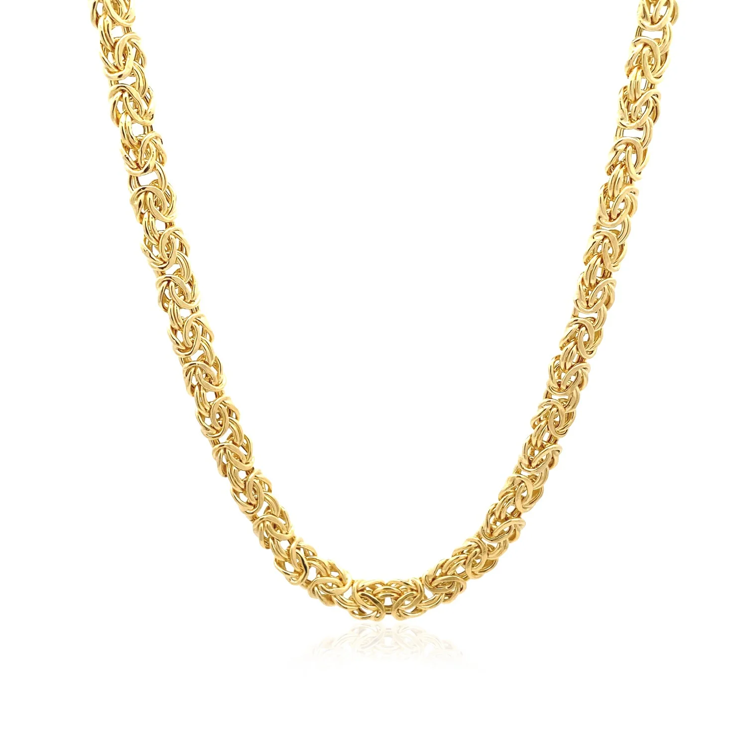 14k Yellow Gold Fancy Byzantine Chain Necklace - Image 10