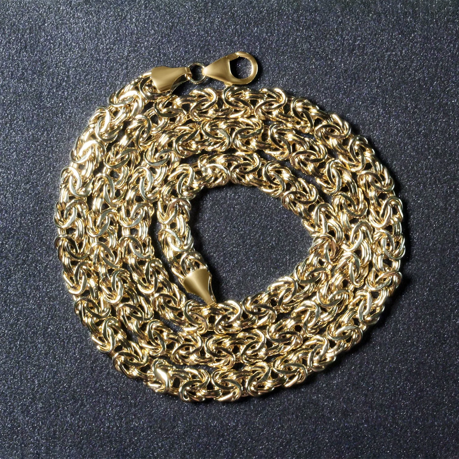 14k Yellow Gold Fancy Byzantine Chain Necklace - Image 16