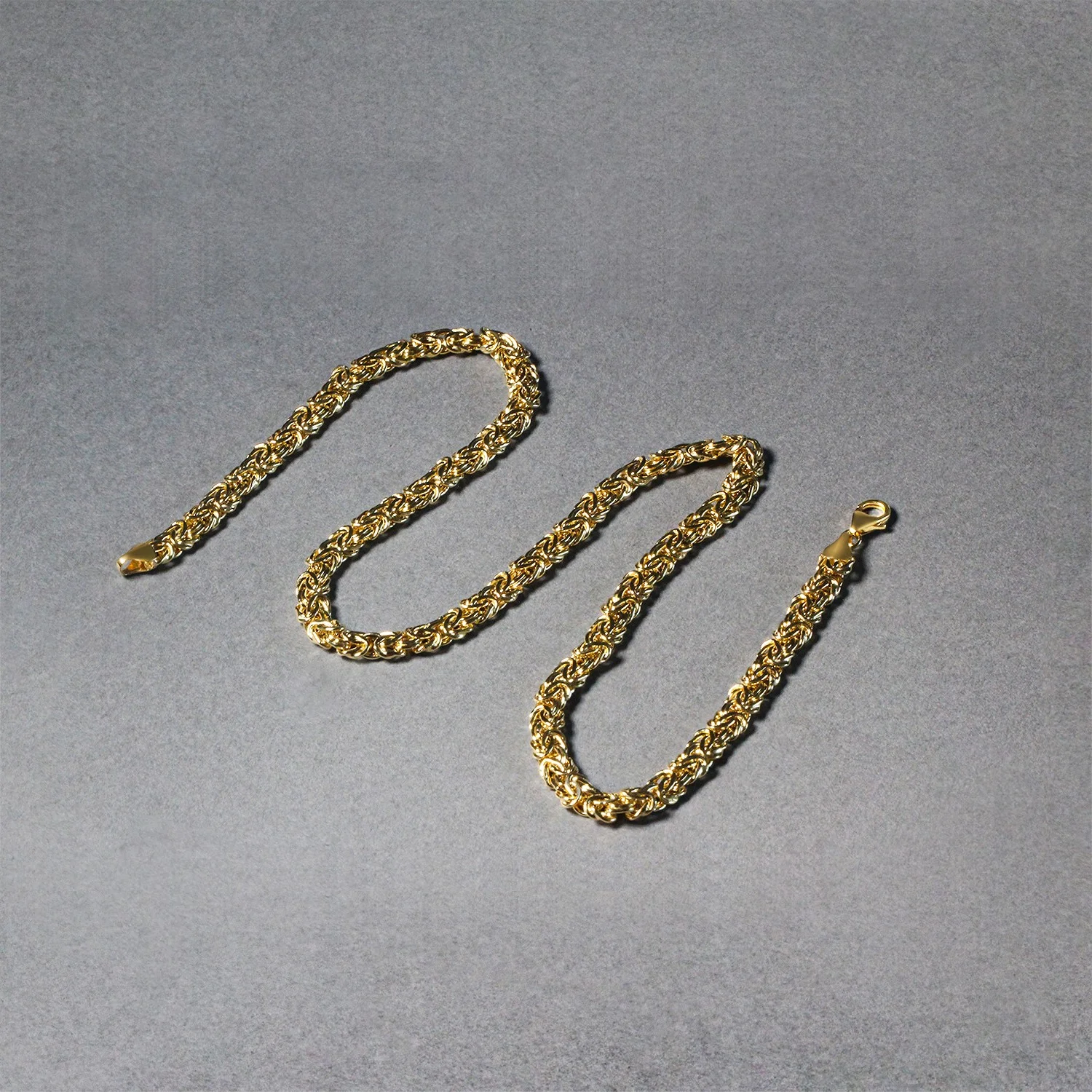 14k Yellow Gold Fancy Byzantine Chain Necklace - Image 19