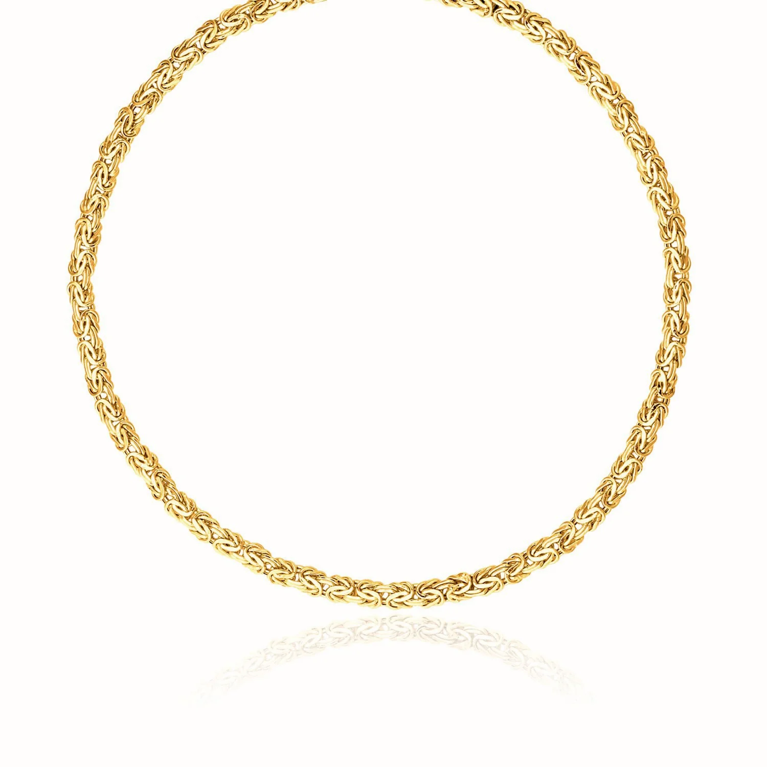 14k Yellow Gold Fancy Byzantine Chain Necklace - Image 3