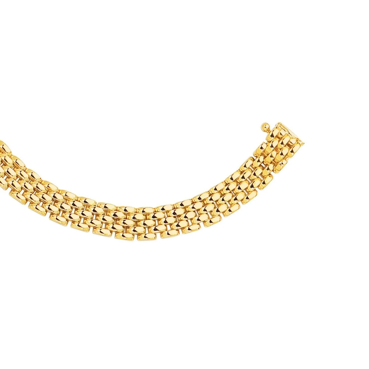 14k Yellow Gold Fancy Polished Multi-Row Panther Link Necklace - Image 5