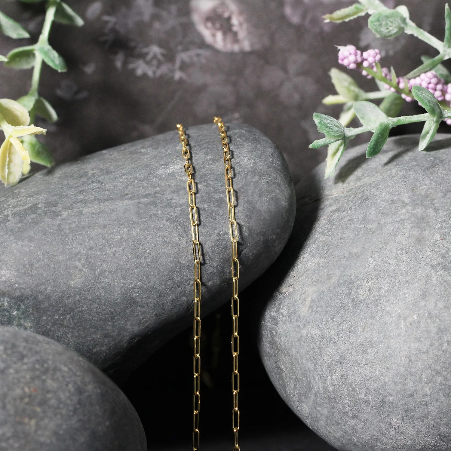 14K Yellow Gold Fine Paperclip Chain (1.5mm) - Image 8