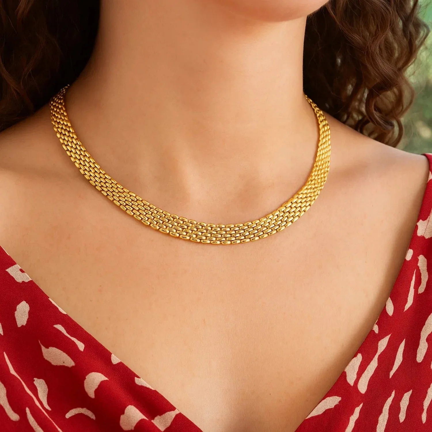 14k Yellow Gold Flexible Panther 9.0mm Line Necklace - Image 3