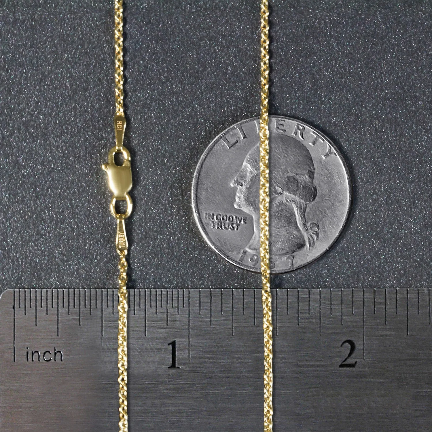 14k Yellow Gold Forsantina Lite Cable Link Chain 1.5mm - Image 15